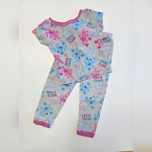 Kids Pajamas with Pink and Blue Cartoon Print